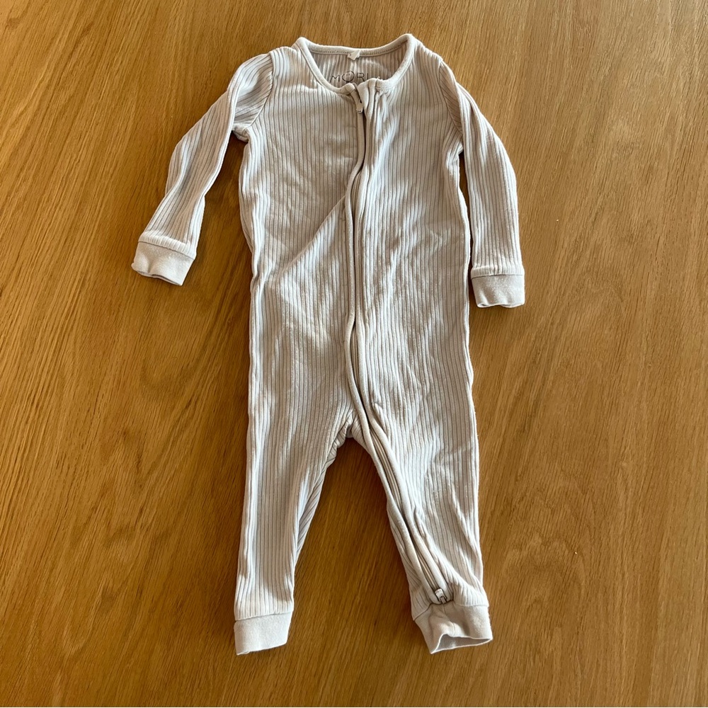 MORI ribbed long sleeve clever zip pajama